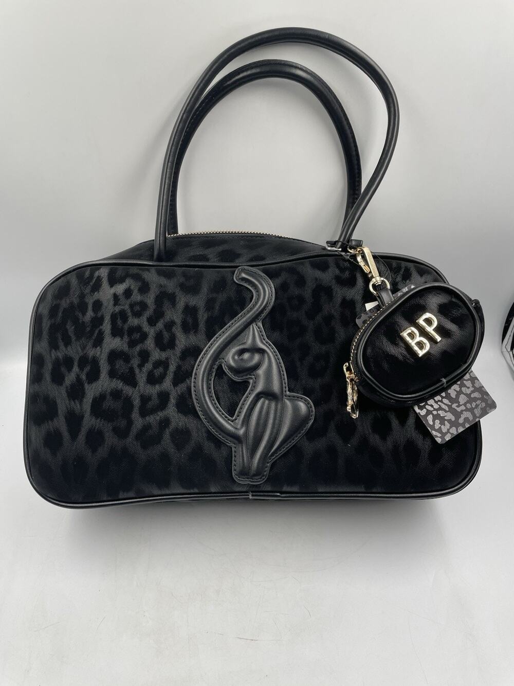 New Baby Phat Black Leopard Print Hand Bag with Coin Purse NWT